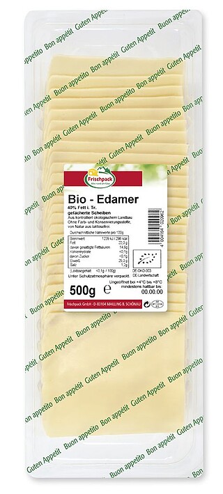 Bio Edamer-​Scheib.​40% 500g 25x20gr 