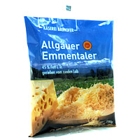 Allg.​Emmentaler 100gr gerieben 45% 
